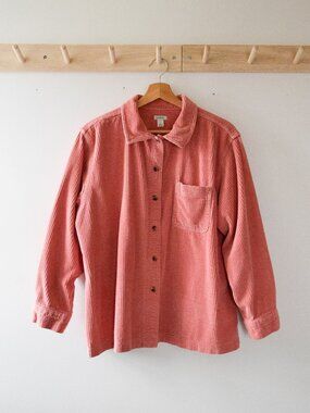 LL Bean salmon pink wide wale corduroy shacket